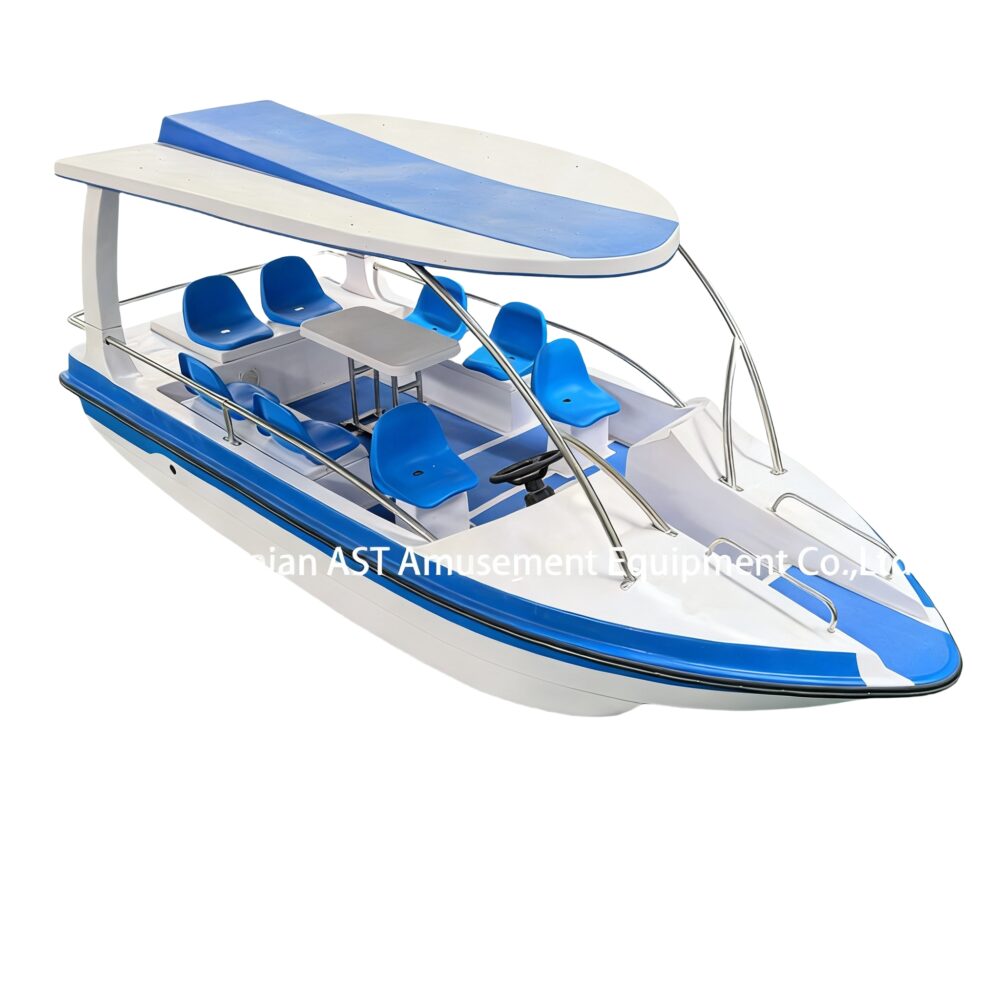 6-8 person fiberglass electric boat
